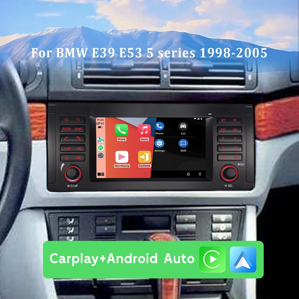 Estéreo Coche BMW E39 X5 Serie 5 CarPlay Android Auto Alta Potencia Salida BT IPS Foto 1 de 4