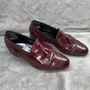 Vintage Florsheim Metro Halbschuhe Flügelspitze Tasseled elegante Schuhe: 7.5D Weinfarbe - Bild 1 von 11