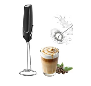 Leistungsstarker Milchaufschäumer für Kaffee mit Ständer schneller Hand-Getränkemixer, Akku - Bild 1 von 7