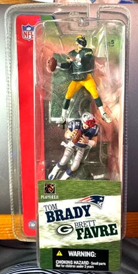 RARO 2004 MCFARLANE'S SPORTSPICKS PAQUETE DE 2 FIGURAS FAVORITAS DE TOM BRADY BRETT Foto 1 de 2