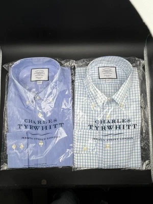 Lote de 2 Camisas Charles Tyrwhitt Sin Hierro Extra Ajustadas 15.5/33" NUEVO SELLADO Foto 1 de 4