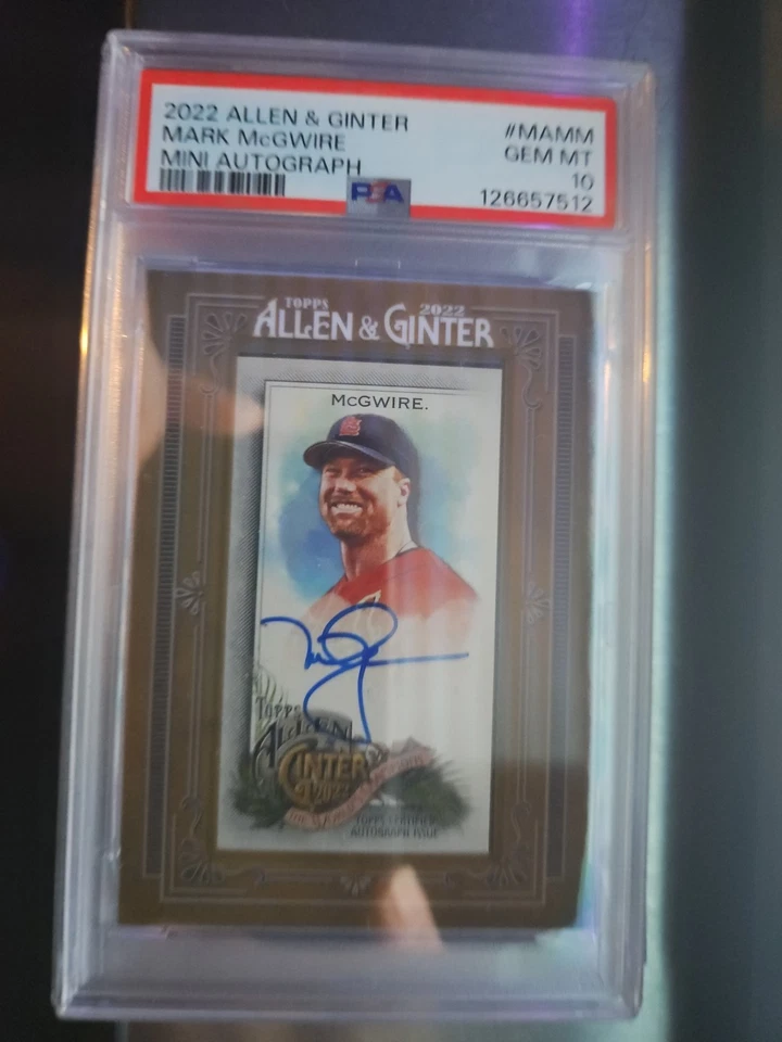 Mini autógrafos enmarcados Topps Allen & Ginter 2022 Mark McGwire #MA-MM (AU) PSA 10 Foto 1 de 1