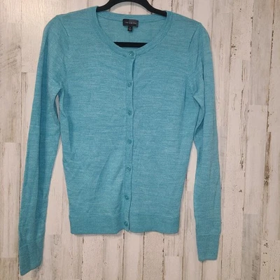 Ограниченный размер S кнопка экипажа кардиган вязаный свитер мериносовой шерсти смесь - Изображение 1 из 4