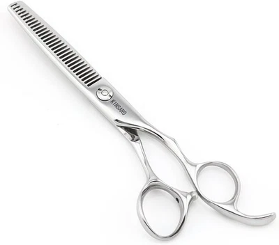 KINSARO 6" Barber Hair Scissors Thinning Shears Professional Silvery