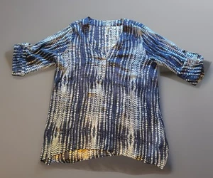 Grand & Greene Swimsuit Cover Up Lightweight Cami Plus Sz 1X Blue White Tye Died - Picture 1 of 7