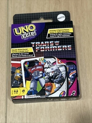 NUEVO raro MATTEL juegos UNO FLIP TRANSFORMERS tarjeta FAMILY NIGHT 2 reglas especiales Foto 1 de 2