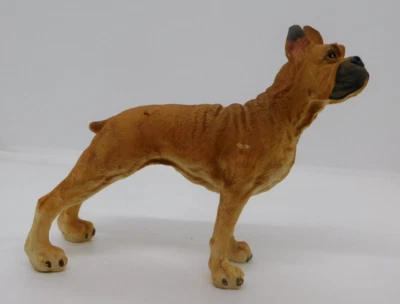 Figure Boxer Dog Standing Cast Resing 5 Inches Tall Brown White - Image 1 of 3