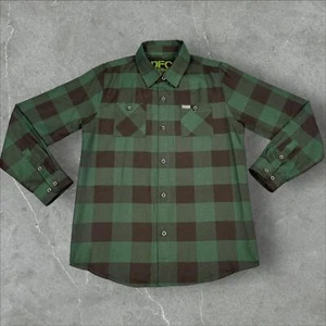 Dixxon Flannel Company Youth Green and Black Checker/Plaid Flannel Shirt - Large - Picture 1 of 8