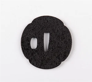 Black Iron Tsuba  for Japanese Samurai Katana Wakizashi Tanto Sword - Picture 1 of 4