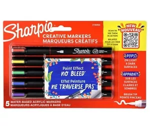 Sharpie Acrylic Creative Markers Brush Tip Assorted Colors Pack Of 5 2196904 - Picture 1 of 1