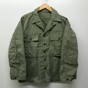 VINTAGE WWII US Army HBT Cotton 13 Star Button Shirt SIZE 40 R 1940s G-12 - Picture 1 of 10