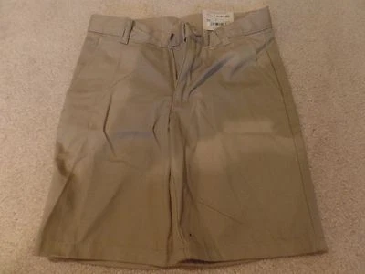 Meninos, Jeans Arizona, Shorts Uniforme Escolar, Tamanho: 5, Frente Plana, Cáqui, Novo com etiquetas - Imagem 1 de 4