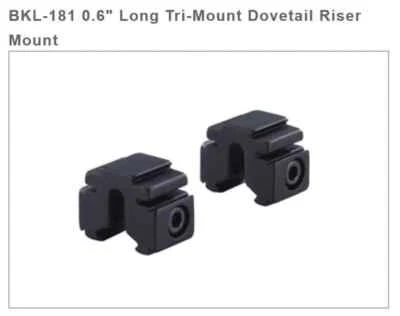 BKL 181 0.6" Tri Mount Risers for 3/8" 9-11mm Dovetails - Image 1 of 2