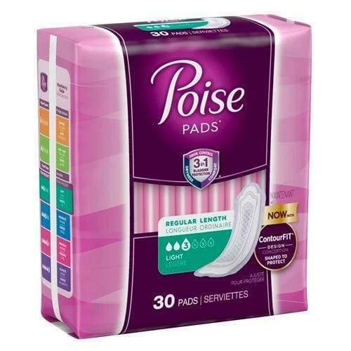 Poise Ultra Thins Light Absorbency Pads - 30 Count (2 Pack)