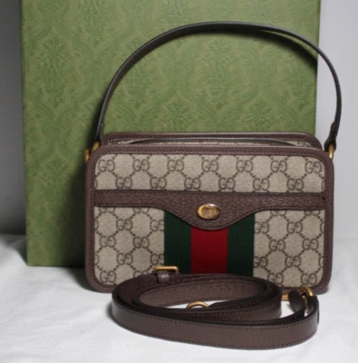 NWT Gucci GG Supreme Monogram Ophidia Web 2 Way Shoulder Messenger Bag 779890 - Image 1 of 4