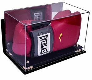 Acrylic Boxing Glove Display Case w/ Mirror, Wall Mount & Gold Risers(A011-WMGR) - Picture 1 of 4