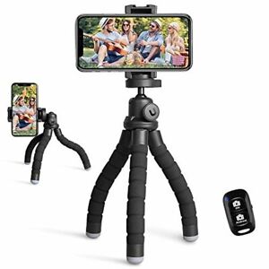 UBeesize Phone Tripod, Portable and Flexible Tripod with Wireless Remote and Cli