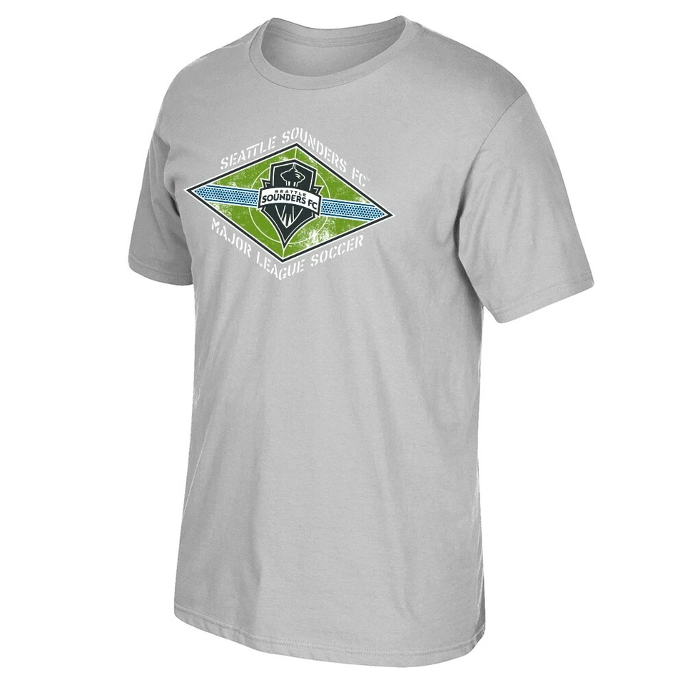 Camiseta gris manga corta Seattle Sounders FC MLS con licencia para hombre "Field Vision" Foto 1 de 1