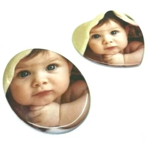 Ceramic Photo Tile, Oval & Heart Plaques 3,4,5 inch Personailsed Custom Plaque - Picture 1 of 4