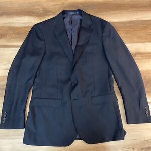 Polo Ralph Lauren Blazer Mens 42L Navy Blue Wool Woven 2 Button Sport Jacket