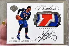 2016-17 Flawless Carmelo Anthony Momentous Auto Patch /25 Amazing Letter Patch