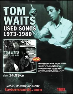 Tom Waits Used Songs 1973-1980 Tower Records 2001 álbum anuncio impresión - Imagen 1 de 3