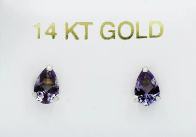 ALEXANDRITE 1,50 карата серьги-гвоздики твердое 14k белое золото - сделано в США - новый с Ярлыками - Изображение 1 из 3