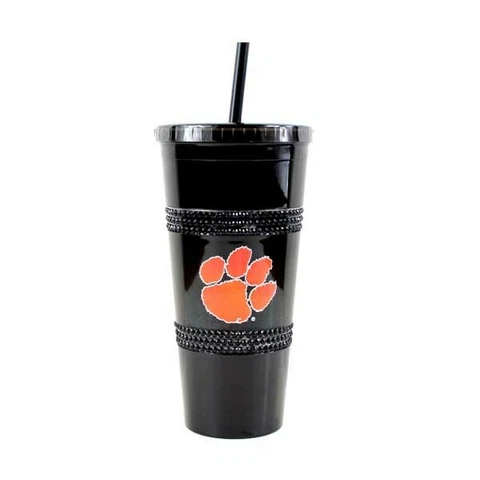 Clemson Tigers 22oz Double Bling with Straw Tumbler - NCAA Cover