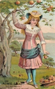 Acme Soap Victorian Lady Picking Oranges N Ruble Groceries, Buffalo, NY - Picture 1 of 2