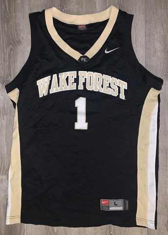 Nike Team Wake Forest Demon Deacons Basketball Jersey #1 Black Mens Size Large Cover