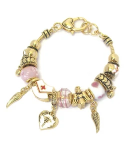Europäischer Stil Krankenschwester Motiv verstellbar Gelbgold plattiert Bettelarmband - Bild 1 von 1