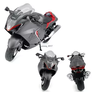 1:9 Suzuki Hayabusa Motorcycle Model Toy Diecast Toy Vehicle with Light Gray - Picture 1 of 9