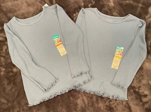 Garanimals LS T-Shirt Top Solid Blue Ribbed Lot of 2 Toddler Girl 3T &4T NWT NEW - Picture 1 of 11