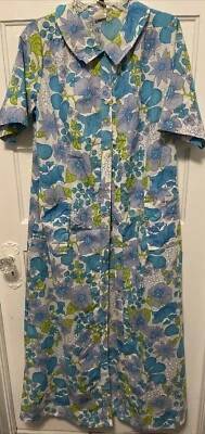 MAXI ABRIGO DE CASA VINTAGE JC PENNEY GAYMODE BATA MUUMUU AÑOS 60 FLOWER POWER TALLA 16 Foto 1 de 4