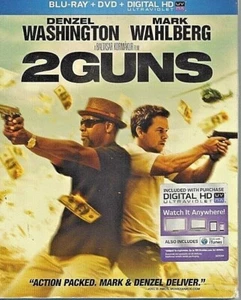 2 Guns (Blu-ray & DVD, 2013, 2-Disc Set) Mark Wahlberg + SlipCover - Picture 1 of 2
