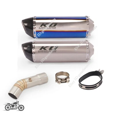 Silenciador de tubo de escape medio escape acero inoxidable deslizable para Yamaha FZ8 FZ8N Foto 1 de 4