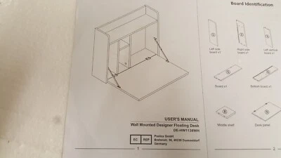 Wandschreibtisch Wandtisch Schreibtisch Laptop Computer Bürotisch Weiß Klappbar  - Bild 1 von 3