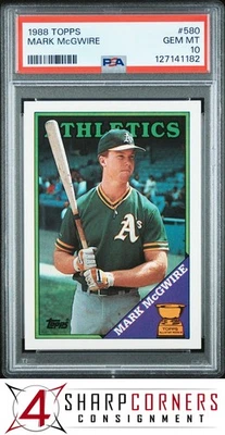 Topps All-Star Rookie 1988 #580 Mark McGWIRE Athletics PSA 10 Foto 1 de 3
