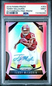 2019 Panini Prizm Autograph PINK #353 Terry McLaurin RC graded PSA 9 Mint Pop 6 - Picture 1 of 1