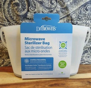 🍼Dr Brown's 100 % Silikon Wiederverwendbar Mikrowelle Dampfsterilisator Tasche 4 Babyflasche - Bild 1 von 13