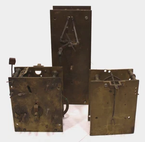 3X Antique Longcase Clock Movements, Clockmakers Spare Parts - Picture 1 of 16