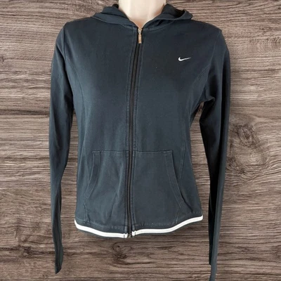 Chaqueta deportiva para mujer Nike talla pequeña con capucha cremallera completa negra (306) Foto 1 de 4