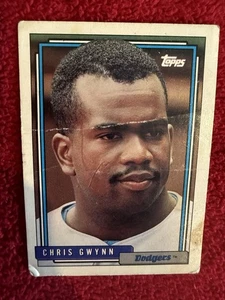 Vintage 1992 Chris Gwynn Los Angeles Dodgers Topps MLB Baseball Trading Card 604 - Foto 1 di 14