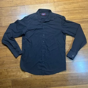 Untuckit Shirt Mens Large Tall LT Black Cotton Wrinkle Resistant Slim Fit - Picture 1 of 8