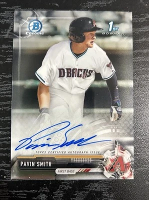 Pavin Smith 1st 2017 Bowman Chrome CDA-PS Arizona Diamondback prospect autograph - Image 1 of 2