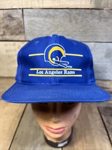 Vintage 90s ANNCO Los Angeles Rams Logo Split Bar Snapback Hat Cap NFL - Bild 1 von 18