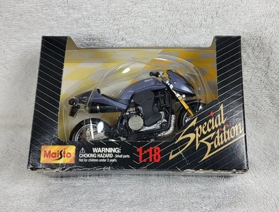 Maisto 1:18 Special Edition Blue Grey Munch Motorcycle New READ DESCRIPTION - Image 1 of 4