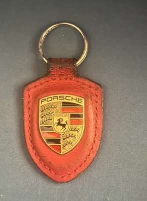 Porsche Portachiavi Keychain in Pelle con Stemma Porsche USATO - Immagine 1 di 2