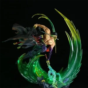 Figura de acción personalizada de una pieza Roronoa Zoro espadachín luces LED estatua nueva - Imagen 1 de 8
