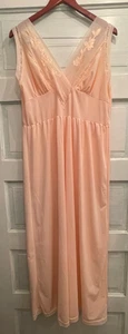 Vintage Pink Aristocraft Full Length Sleeveless Sheer Nylon Nightgown Size Large - Picture 1 of 8